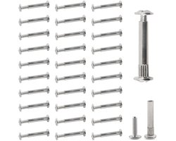 60 Pieces Verbinding Schroeven - 30 x Meubel Schroeven - 30 x Mof Schroeven M4 x 31-40 mm - Meubelverbinding Schroeven voor Meubels - Houten Planken - Kasten - Meubelverbindingen - Kastverbindingen