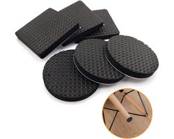 60 Stuks Anti-slip Pads Rubberen Meubelpads Zelfklevend, Vilten Glijders Vloerbeschermers Meubelonderlegger, Antislipmat Meubelstopper Antislip Pads voor Stoelpoten Tafels Banken Meubels - Zwart