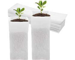 60 Stuks Biodegradeerbare Kweekzakken voor Zaailingen - Fleece Plantentassen en Potten (31×8.5cm)