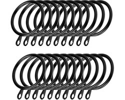 60 stuks Gordijnringen - Metalen gordijnringen - Stevige metalen gordijnringen - Gordijnaccessoires - Geschikt voor douchegordijnen, raamgordijnen, gordijnroedes - Binnendiameter 38 mm, Zwart