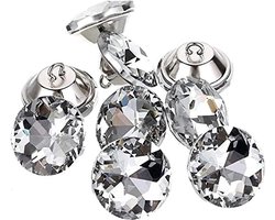 60 stuks strass kristallen knoppen, transparante tuftknoppen stoffering knoppen met metalen lusknoppen voor naaien slaapbank hoofdeinde doe-het-zelf ambachten decoratie (20 mm)