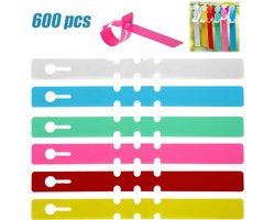 600 pcs - Steeketiketten - Plantlabels plastic - Plant labels tuin - Gekleurd - Waterdicht - Herbruikbaar Voor Bomen, Groenten & Bloemen - 2x21cm