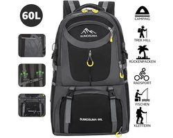 60L Bergbeklimmers- & Wandelrugzak – Grote Capaciteit – Duurzaam Polyester – Trekking & Reizen