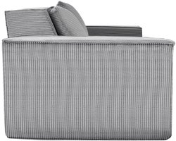 63 inch 2-zits loveseat bank, moderne corduroy bank met pocketveren, comfortabele kussens voor woonkamer, slaapkamer, kantoor of appartement, geen montage nodig, grijs