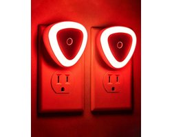 630nm Rood Licht Nachtlampje stopcontact met schemeringssensor 2 stuks