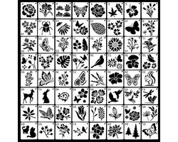 64 stuks herbruikbare wilde bloemensjablonen - om te schilderen bloemen bladeren vogeltekening voor scrapbooking hout vloer muur tegels