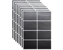 64 Zwarte Rechthoekige Labels - Herbruikbare Zelfklevende Labels voor Glazen, Wijn en Kantoor (40 x 60mm) - Waterdicht en Ideaal voor Decoratie