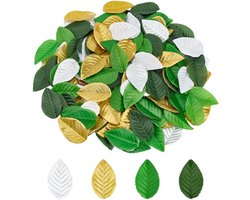 640 Mixed Colors Artificial Green Leaves - 4 Colors for Crafts - Art Projects - Decorative Supplies - Scrapbooking - Wedding Decoration