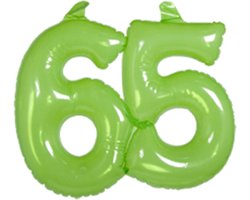 65 Jaar Opblaascijfer Transparant Groen
