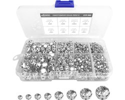 680 Stuks Kristallen Sew-On Rhinestones - Heldere Glazen Steentjes van 4 tot 10mm voor Knutselen, Sieraden en Kleding