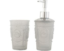 6GL1118 - Badkamer set (4) - Doorsnede/hoogte: 7 x 18/Doorsnede/hoogte: 7 x 11 - glas - Transparant
