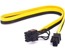 6Pin to 8Pin 6+2pin 30cm 18AWG puur koperen vertinde Kabel voor PSU GPU Ethereum ETH Mining