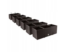 6x Balkonbakken Hangend Zelfwaterend Rato Umbra 51.5cm