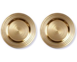 6x Diner/kerstdiner borden/onderborden goud 33 cm rond - Onderbord / kaarsenbord / onderzet bord