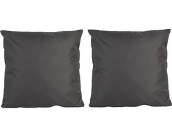 6x Grote bank/sier kussens voor binnen en buiten in de kleur antraciet grijs 60 x 60 cm - Tuin/huis kussens