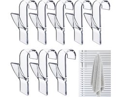 6x Handdoek Haak Transparant - Kleding Haak Voor Radiator - Handdoek Houder Hangend aan Verwarming - Badkamer Haken Hangend