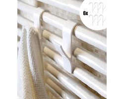 6x Handdoekhaakjes  - Handdoekhaken  radiator - Radiator kapstokhaak - Handdoekenrek badkamer -  Hangend - Haakjes | 6 stuks - hoge kwaliteit!