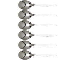 6x Koffie/theelepeltjes RVS 13 cm - Keukengerei/keukenbenodigdheden - Bestek - Lepels/lepeltjes voor o.a. koffie, thee en desserts