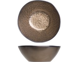 6x Luxe koper kleurige serveerschaaltjes van aardewerk 15 cm - Kommetjes/schaaltjes - Yoghurtbakjes