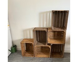 6x Oude/Vintage/Gebruikte fruitkisten 50x40x30 cm - set van 6