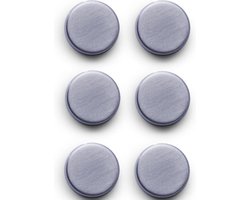 6x Ronde magneten extra sterk RVS 2,7 cm - Kantoorbenodigdheden - Zeller - Kantoorbenodigdheden - Extra sterke magneten - Magnetische rondjes