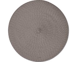 6x Ronde placemats mokka bruin geweven 38 cm - Tafeldecoratie - Borden onderleggers van kunststof