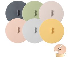 6x Siliconen deksels - Siliconen bekerdeksel - Siliconen beker - Stofdeksels - Siliconen kopdeksel - Lekvrije siliconen deksel - Anti-stof deksel - Herbruikbaar - Voor diameter van 7-9,5 cm - Voor kopjes, glazen, mokken, koffie, bierpul - 6 Kleuren