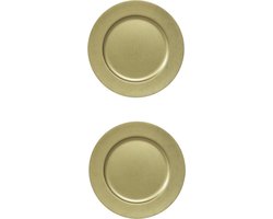 6x stuks diner borden/onderborden goud met glitters 33 cm - Diner/kerstdiner borden/onderborden/dinerborden
