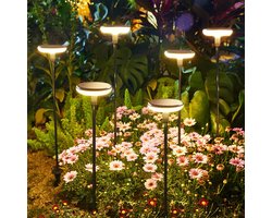 6x Sunflower Solar Tuinlamp Zwart