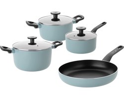 7-delige kookpottenset Slate - Blauw - PFAS-vrij