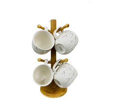 7-Delige Mokken set Marmer Design Wit / Zilver