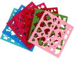 7-delige set met schattige sjablonen voor naalden, vilt en wol, ideaal voor wanddecoratie en borduurprojecten
