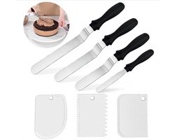7-Delige Taartspatelschrapergereedschapset, Roestvrijstalen Gebakgereedschapset, Glazuurspatel, Cakespatel, Geschikt Voor Bakken