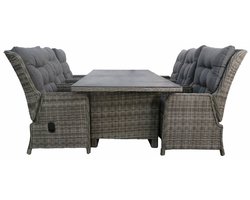 7-delige tuinset | 6 Dublin verstelbare stoelen (AG) | 230cm tuintafel