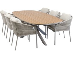 7-delige tuinset | 6 Elvira tuinstoelen (Camel) | Tuintafel Cadiz 240x115cm (Camel)
