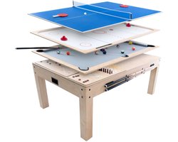 7-in-1 Multispeltafel eik eettafel pooltafel tafeltennistafel schaken