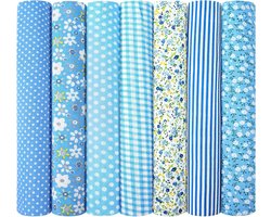 7 Stukken Katoen Stof Patchwork 50 x 50cm voor DIY, Assortiment Patronen, Stof Bundels voor Quilten en Creatieve Klussen