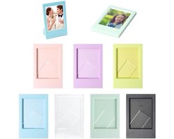 7 Stuks 3 in Mini Fotolijstjes, Kleine Fotolijstjes, Creatieve Kleurrijke Fotolijstenset, Fotolijst Tafeldecoratie, Voor Polaroid Mini 3 In Foto's (Transparant, Roze, Geel, Blauw, Groen, Paars, Zwart)