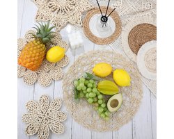 7 stuks boho wandmanden decoratie - Rustieke hangende rotan wandmanden - Ronde wanddecoratie - voor landelijke woonkamers, slaapkamers en keukens