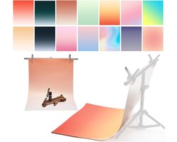 7 Stuks Fotografie Achtergrond Papier - 14 Patronen - Dubbelzijdig Waterdicht en Herbruikbaar - 86 x 60 cm - Morandi Kleurverloop Tafel Achtergronden voor Food, Sieraden, Cosmetica en Make-up
