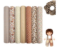 7 stuks Katoenen Stoffen - Vierkante Lapjes Stoffen - 50x50 cm - Naaien DIY - Bedding - quilt - patchwork - Pakket van 7 katoenen stofjes - geschikt voor naaien, patchwork, poppenkleding, knutselprojecten, quilten, woondecoratie - TENGYIF®
