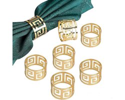 7 stuks Servetringen – Tafeldecoratie – Openwerk Design – Servethouderset – Voor Papieren en Stoffen Servetten – Goud