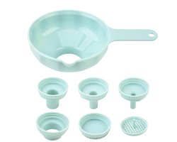7 stuks - Trechter - Keukentrechter - Trechter Set - Zeeftrechter - Jamtrechter - Zeef - Keukengereedschap - keukengerei -voor potten, flessen, granen, meel en wijn - blauw