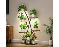 7 Tiered Indoor Plant Shelf with Grow Lights - 105cm Plant Stand for Multiple Plants - Metal Plant Holder for Home Patio