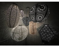 7 x Solar buiten Lampion met motief - Pakket - tuinverlichting - zonne energie - buitenlamp
