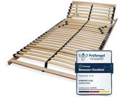 7 zone lattenbodem 90 x 200 - verstelbaar hoofdeinde - 28 latten - bedbodem - stabiel beukenhouten frame - tot 150kg