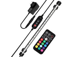 7.2W Aquarium led verlichting RGB-Lengte 63cm-Via de afstands bediening kunt u de kleuren instellen-Dimmen van de rgb aquarium verlichting is ook mogelijk-Onderwater ledlamp van 63cm-IP67-Timer-functie,Functie voor zonsopgang en zonsondergang