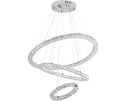 72W hanglamp met 3 ringen, creatieve hanglamp, in hoogte verstelbare hanglamp voor eettafel, modern design, LED-kroonluchter, koel wit, geschikt voor woonkamer, eetkamer en hotel NAIZY