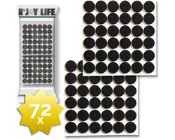 72x N'JOY LIFE Premium Viltjes Stoelpoten - Zwart - Zelfklevend Anti Kras Meubelvilt voor Meubels - 72 stuks - Rond - Zelfklevende Stoelpoot Beschermers - Meubelglijders Antikras Vilt voor Stoel - Bank - Tafel - Elektrische Apparatuur - BPK