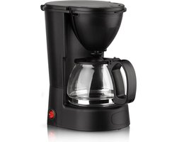 750 ml filterkoffiezetapparaat met glazen kan - koffiezetapparaat met permanent filter - anti-druppelsysteem - 6 kopjes - zwart